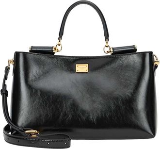 Dolce & Gabbana Black Vittoria Medium Satchel