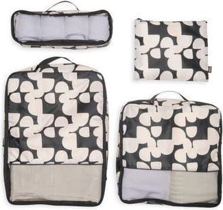 Mytagalongs Noa Set of 4 Modular Packing Pouch & Cubes in Black/White at Nordstrom Rack