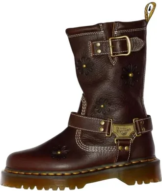 Dr. Martens Anistone Hi Flower Rigger Boots Dark Brown 42823200