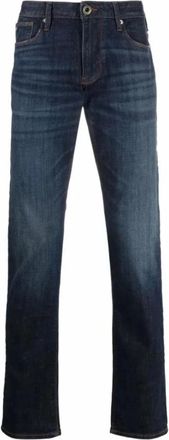 Emporio Armani Slim Fit Jeans - Heren - Slim Fit Jeans - Blauw - 3XS - Leer - Jeans