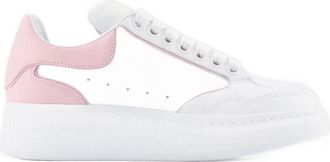Alexander McQueen Womens Oversized Hybrid Leather Sneakers White Calfskin