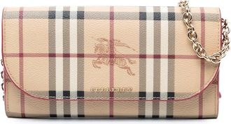 Burberry Pre-owned Burberry Haymarket Check Coated Canvas Henley Wallet on Chain TIVTIT1265