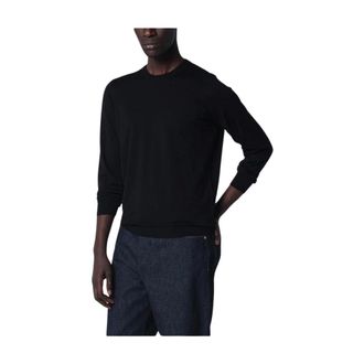Drumohr Jersey de cuello redondo de manga larga fina - Knitwear - Hombre - Negro - 2XL