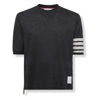 Thom Browne Tops, Heren, Zwart, XL, Leer, T-Shirts
