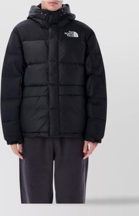 The North Face hooded long sleeve quilted down jacket