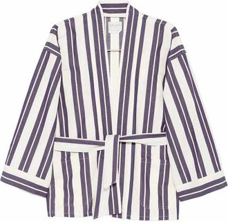 Forte_Forte Chic Striped Cotton Linen Kimono