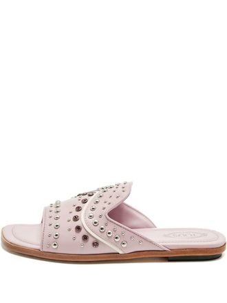 Tod's crystal studded sandals - Pink