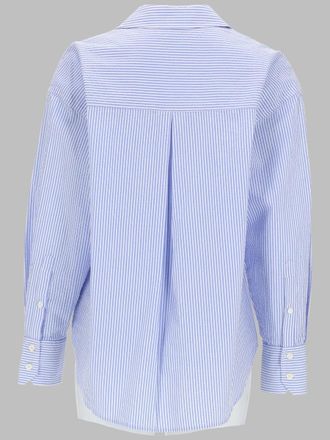 MC2 Saint Barth Striped Cotton with Embroidery Shirt - Blue