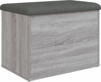 vidaXL Vidaxl - Banco con almacenaje madera ingeniería gris Sonoma 62x42x45 cm