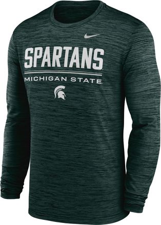 Nike Michigan State Sideline Velocity Nike Mens Dri-FIT College T-Shirt in Green | 02EQ3EYMST-FG7