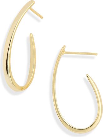 Argento Vivo Wave Oval Hoop Earrings in Gold at Nordstrom Rack