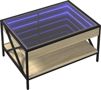 vidaXL Vidaxl - Mesa de centro con Infinity led roble Sonoma 70x50x38 cm