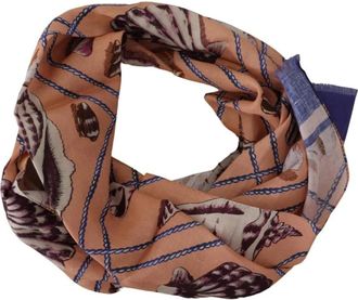 Dolce & Gabbana Linnen Sjaal met Schelpenprint - Heren - Sjaals - Veelkleurig - ONE Size - Linnen - Accessoires