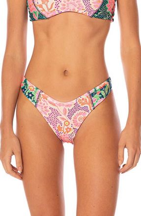 Maaji Blush Floral Splendor Reversible Bikini Bottoms in Pink at Nordstrom, Size Medium