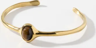 Simons Womens Amber stone open bangle