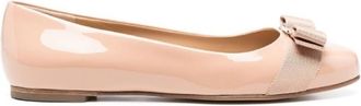 Ferragamo Womens Varina Leather Ballerinas