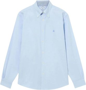 Brooks Brothers Regular Fit Oxford Non-Iron Button Down Shirt - Heren - Casual Overhemden - Blauw - S - Katoen - Overhemden