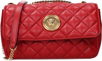 Versace Red Leather Shoulder Womens Bag
