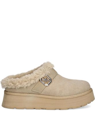 Guess Co Dolmana slippers met plateauzool - Beige