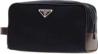 Prada Mens Navy Blue Re-Nylon Prada Speedrock Beauty Case Bleu Accessory