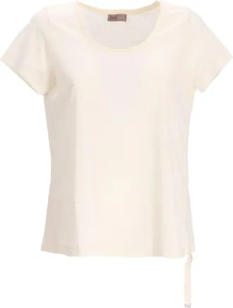 Herno drawstring-tie T-shirt - women - Cotton - 42 - White