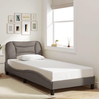 vidaXL Estructura De Cama Sin Colch&oacute;n Tela Gris Taupe 90x190 Cm Vidaxl
