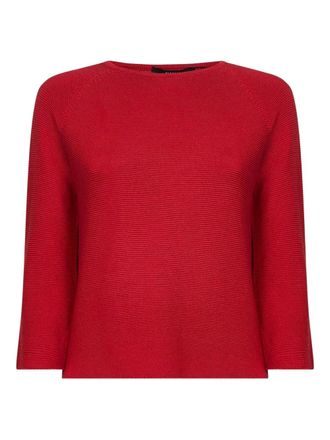 Max Mara raglan-sleeve boat-neck sweater - women - Cotton - M - Red