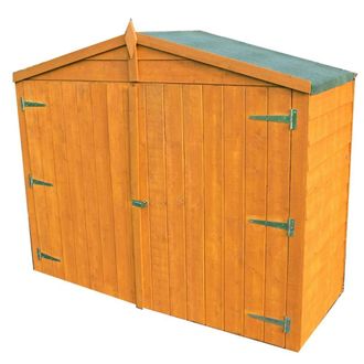 Shires 7 x 3 Feet Bike Store Garden Shed - Dip Treated in Brown