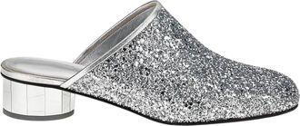 Ferragamo Womens Mirrored Heel Mules In Grey