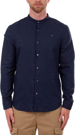 Timberland Mens Linen Shirt, blue, L