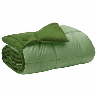 vidaXL Edred&oacute;n De Invierno Acolchado Verde 135 X 200 Cm Microfibra Vidaxl