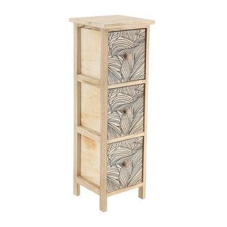Tendance Paulownia Mdf Mueble De &Aacute;lamo 3 Cajones Impreso Esteban Pomos De Madera - Negro Natural - Tendance