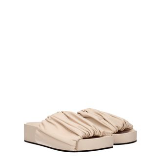 Jil Sander Womens Pink Leather Slippers