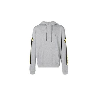 Off-white Fw18 Arrows Normal Fit Hooded Sweater Grey Yellow OMBB034E181920250760