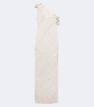 J.W.Anderson Floral-appliqu&eacute; crochet cotton maxi dress