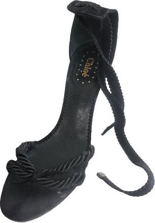 Chlo&eacute; Suede & Rope Lace Up Sandals Size 38