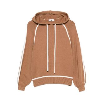 Twinset Elegante Hoodie - Dames - Hoodies - Bruin - M - Polyester - Hoodies & sweatvesten