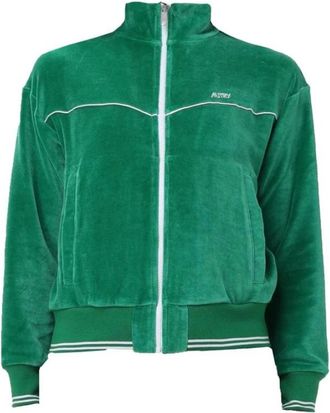 Autry Tweekleurig katoenen sweatshirt - Dames - Vesten met rits - Groen - XL - Katoen - Hoodies & sweatvesten
