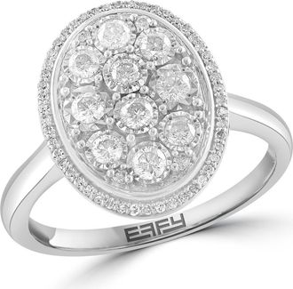Effy Sterling Silver Diamond Halo Ring in White at Nordstrom Rack, Size 7