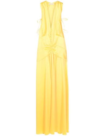 Lethicia Bronstein Maxi-jurk met V-hals - Geel