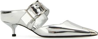 Alexander McQueen Womens Stringate Pump Silver Leather