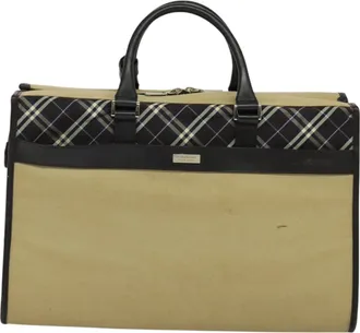 Burberry Black Label Beige Canvas Tote Bag (Pre-Owned)