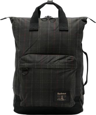 Barbour Field Tartan Waxed Backpack - Heren - Rugzakken - Bruin - ONE Size - Katoen - Tassen