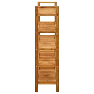 Berkfield Home Shoe Rack with 5 Shelves 100x27x100 cm Solid Oak Wood in Brown | Size: 100 x 27 x 100 cm