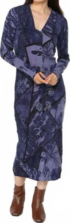 Desigual Floral Print Mini Sweater Dress In Blue