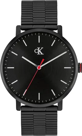 Calvin Klein Mens Slim Case Link Bracelet Watch - Black - OS