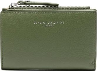Gianni Chiarini Portafoglio in pelle pieno fiore con zip - Verde