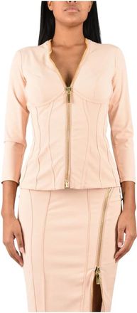 Elisabetta Franchi Giacca Bustier - - Jackets - Donna - Beige - L