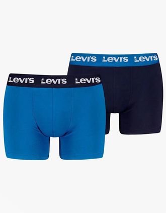 Levi's Mens Levis REPEAT LOGO Mens 2 Pack Trunks Blue Combo - Size: 35/34/32