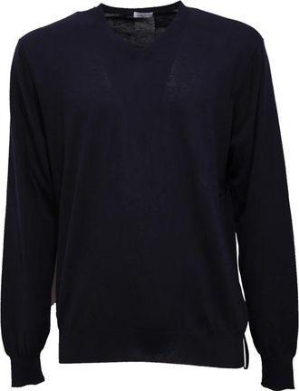 Hosio Ius 17100M02 V-hals Trui - Heren - Ronde hals truien - Blauw - S - Katoen - Truien & Vesten